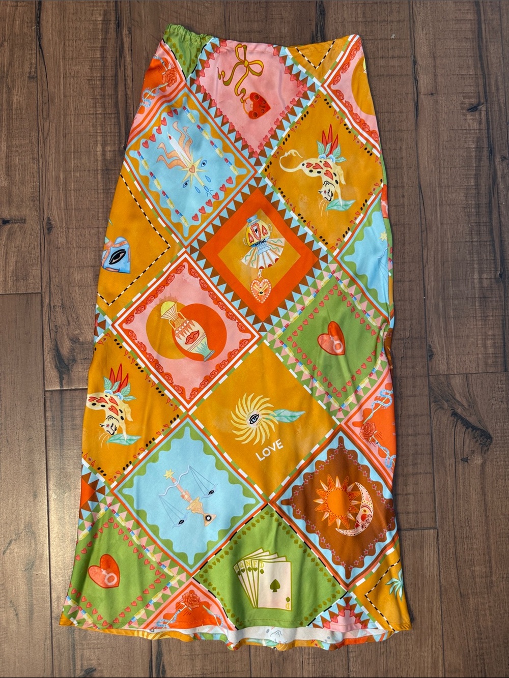 Never Fully Dressed 🧡Patchwork 💚Novelty Print Midi Skirt 4